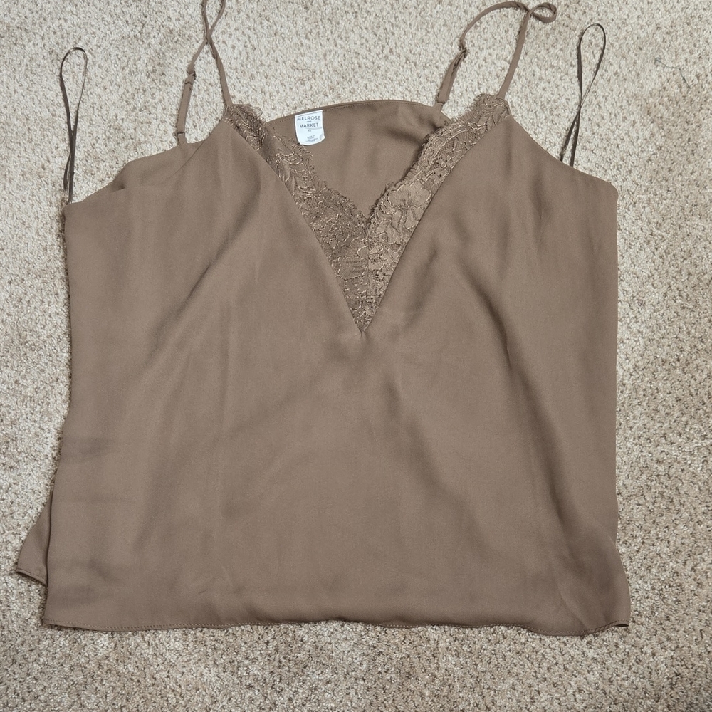 Melrose and Market Tan Lace Cami Top